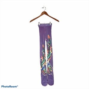 Ed Hardy Purple Dragon Hosiery Tights One Size